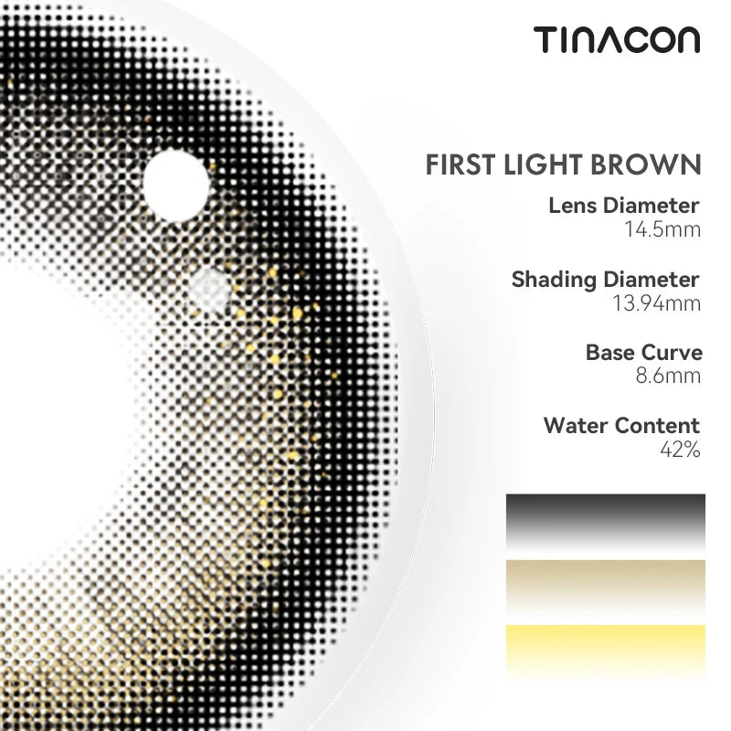 A breakdown of the elite comfort standards for these brown colored contact lenses, featuring optimal hydration levels.