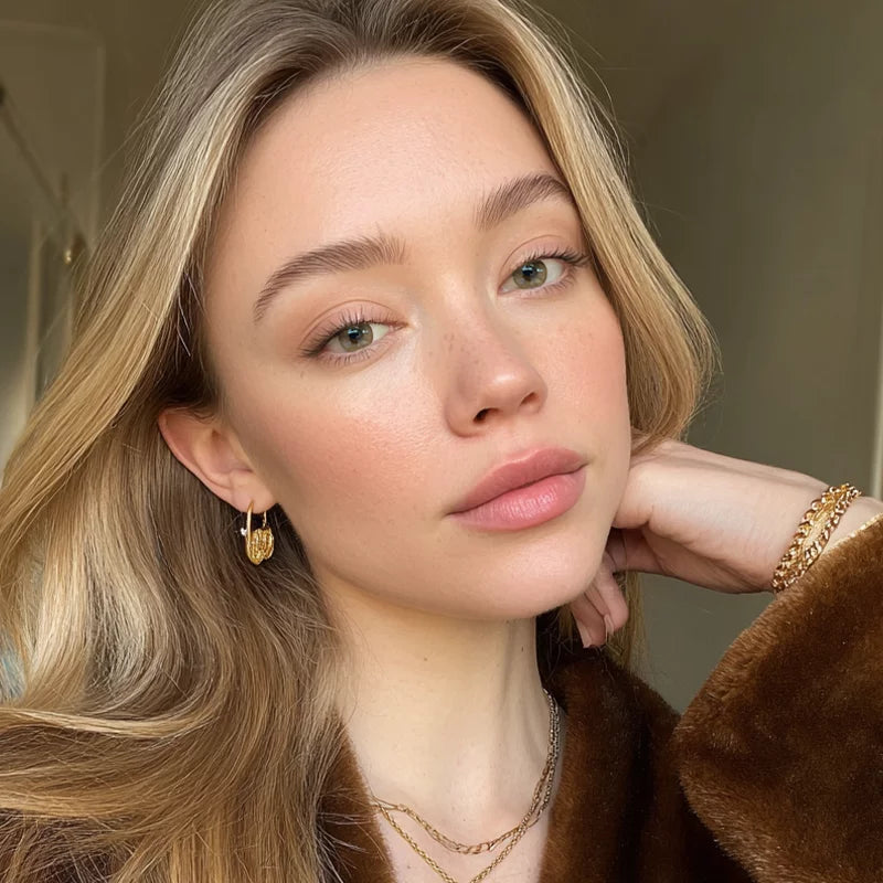 A portrait showcasing Daydreamer Brown colored contact lenses, perfect for creating an aesthetic with a warm tint.