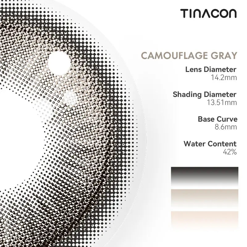 Technical specs illustrate how the radial pattern blends a subtle warmth into gray.