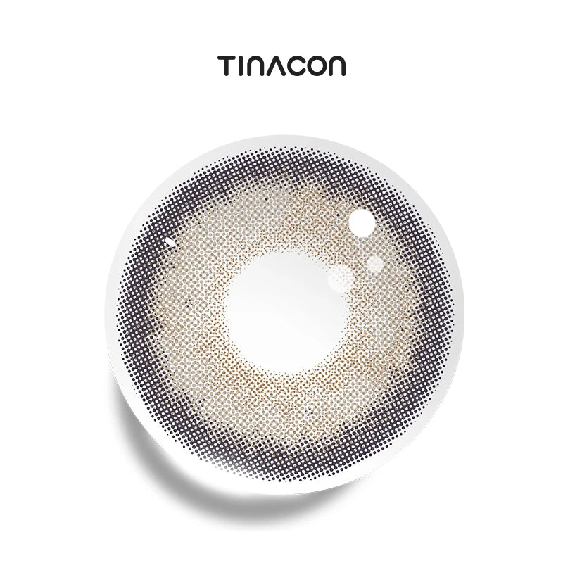 Platinum Gray colored contact lenses featuring a smoky ash gradient and a soft, non-reflective iris pattern.