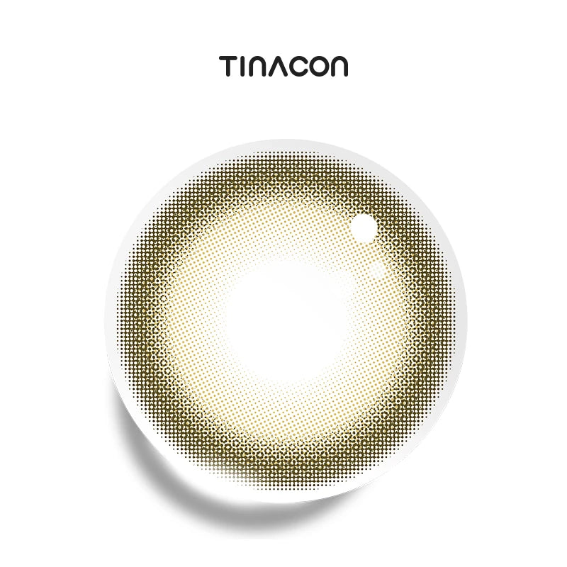 Tea Time Brown colored contact lenses featuring a sheer, green-tea tint for a subtle enhancement.