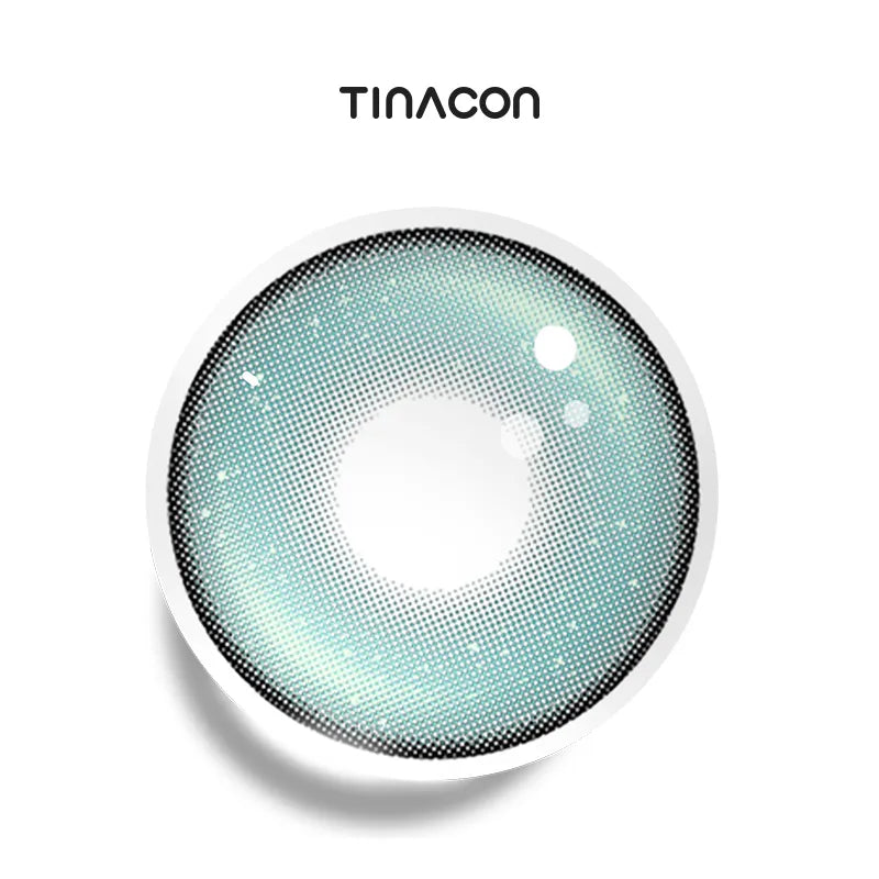 The High Tide Blue colored contact lenses, featuring a crystalline azure gradient designed for an otherworldly look.