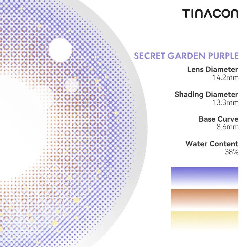 Technical specifications highlight the soft-focus pigment blending used to create this ethereal purple aesthetic.