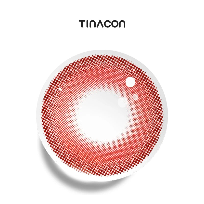 Blood Moon Red colored contact lenses featuring a potent, single-tone pigment for dramatic effect.