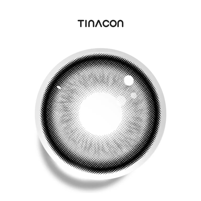 Fashion Doll Gray colored contact lenses exhibiting a striking gradient, anchored by a prominent outer ring for a polished look.