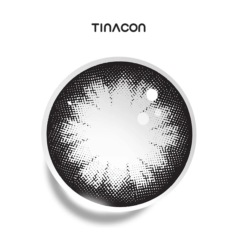 Centerpiece Black colored contact lenses showcasing a flawless, ink-black gradient and a perfectly circular, refined silhouette.
