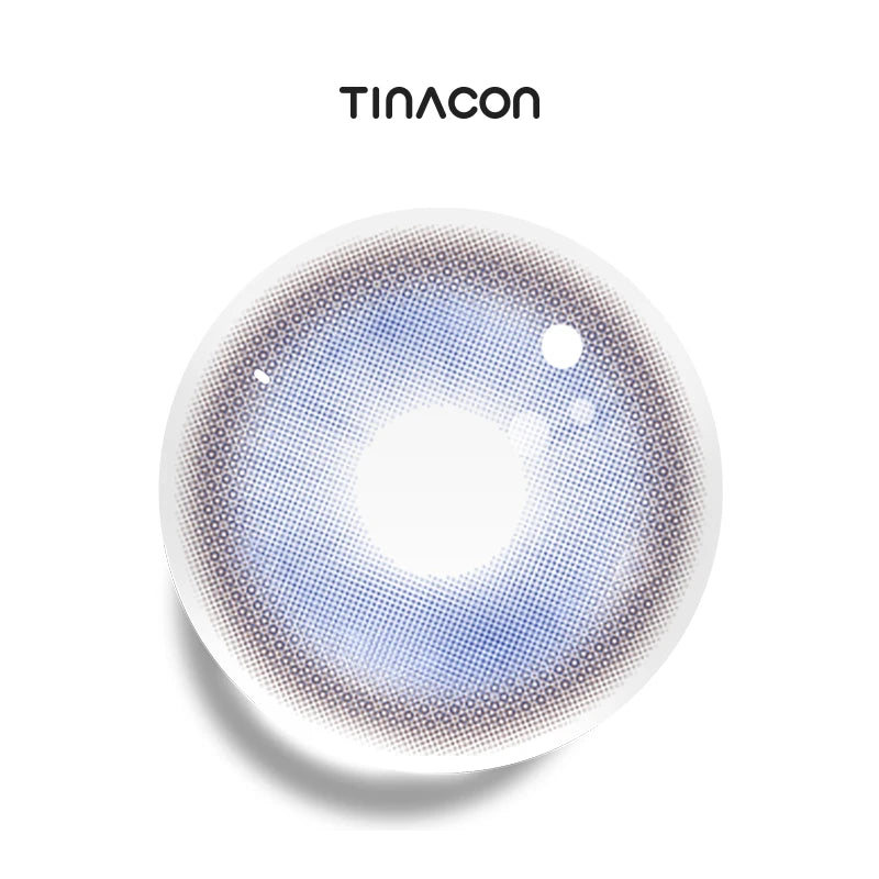 Blowing Bubbles colored contacts exhibiting a crystalline azure gradient that mimics the soft, refreshing hue of a summer atmosphere.