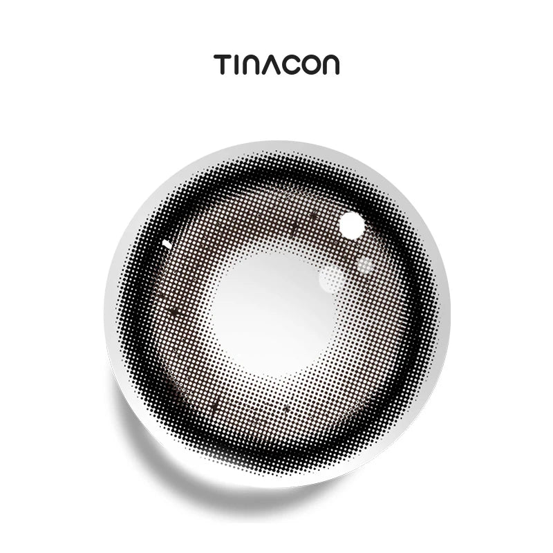 Pillow Talk Black colored contact lenses featuring a high-gloss, translucent black pigment.