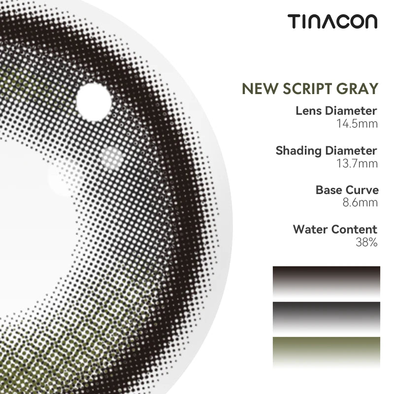 Tinacon Galaxy Spark Contacts — New Script Gray (10pk)