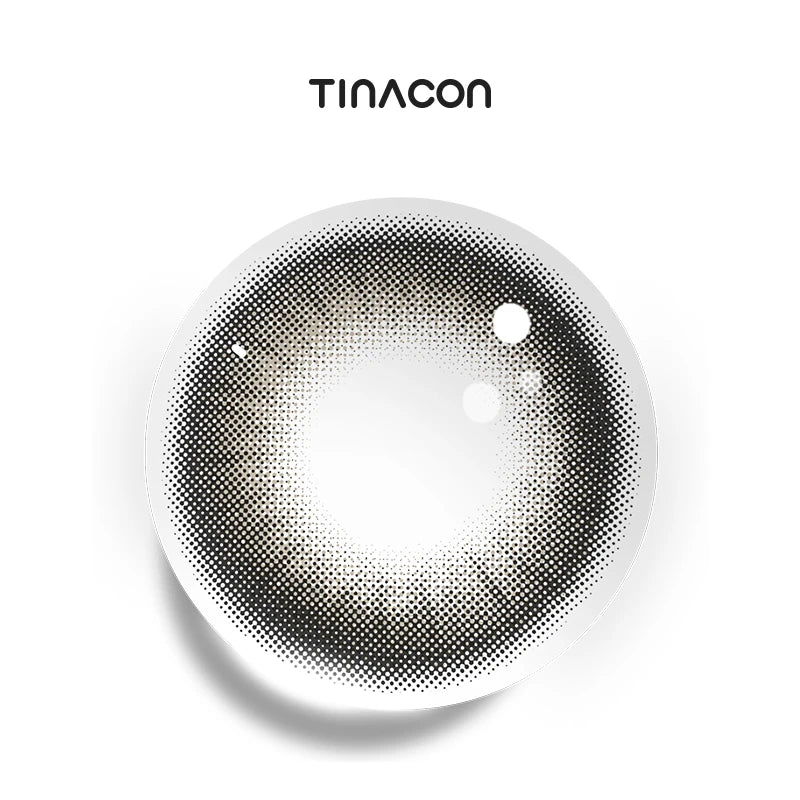 High Gloss Brown colored contact lenses featuring an intricate shimmer motif and a high-definition, glossy texture.