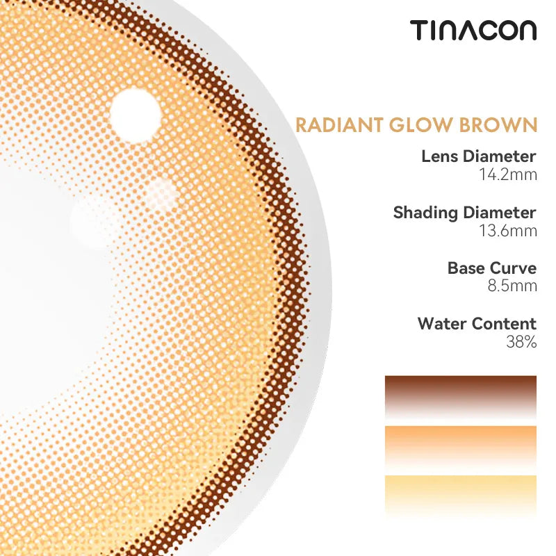 Review the technical specs of these brown lenses, crafted for a high-standard, shimmering finish.