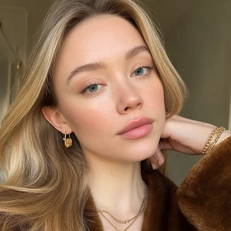 A portrait featuring Heirloom Gray colored contact lenses, designed to provide a spirited glow that complements a new lifestyle.