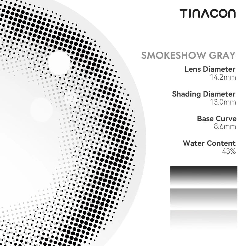 The diameter and base curve of these gray lenses are optimized for a seamless, high-standard fit.