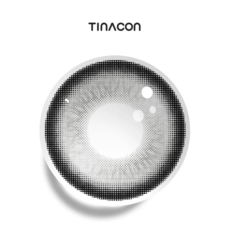 Concealed Gray colored contact lenses showcasing a misty ash center framed by a deep, dark border.