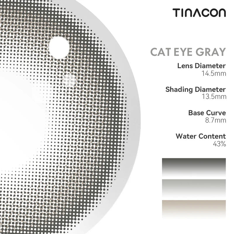 Technical specs for these gray lenses, crafted for a high-standard, high-definition appearance.