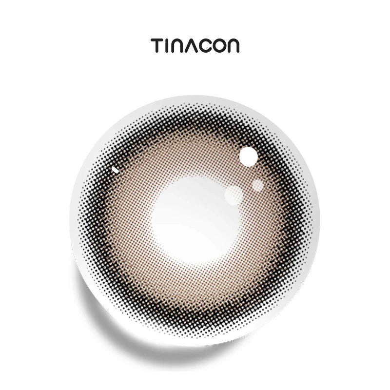 Fizz Brown colored contact lenses featuring a rich brown center framed by a thick, midnight-black perimeter.