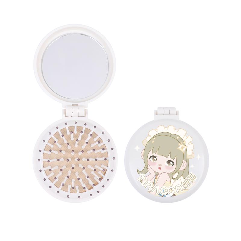 TINACON Compact Mirror Hairbrush