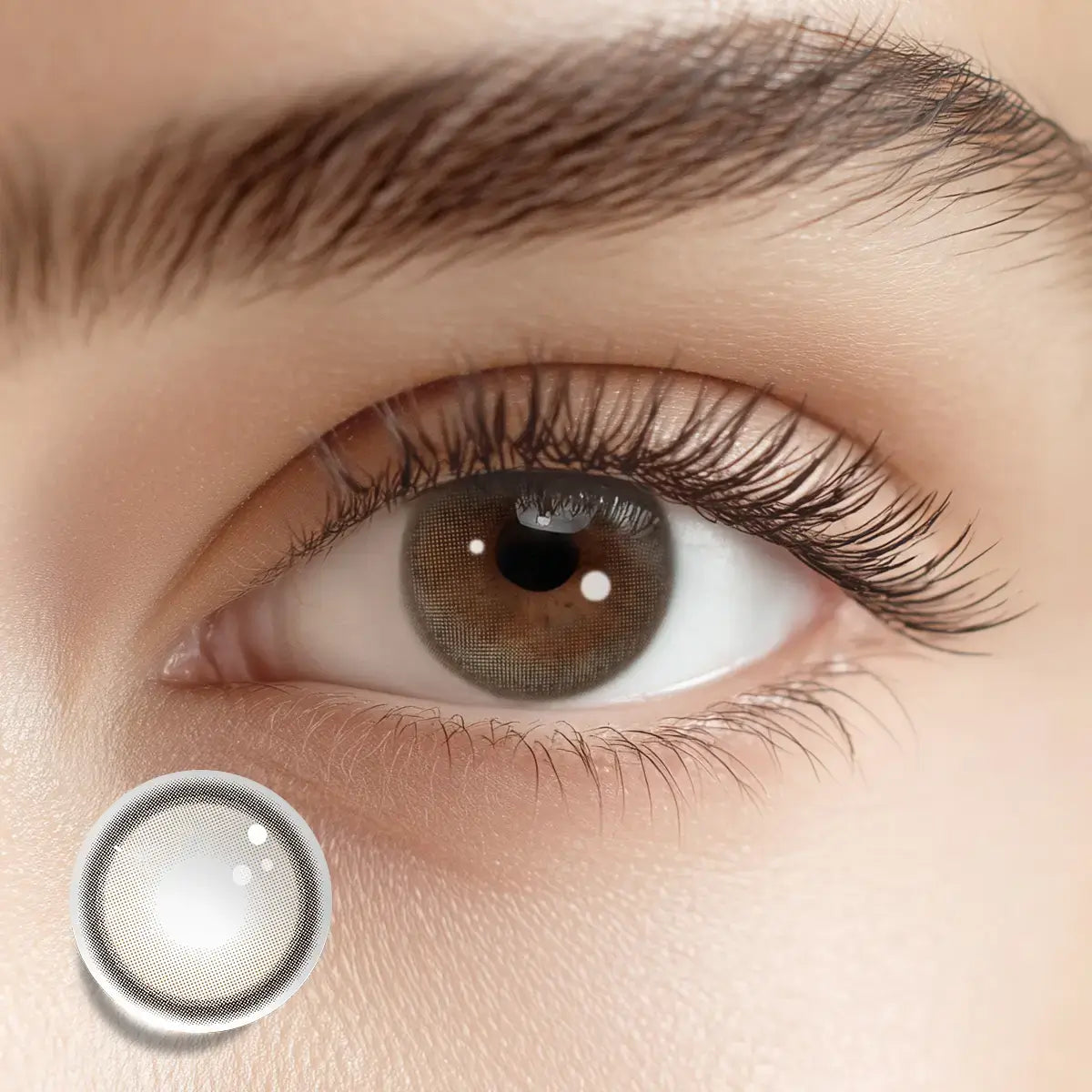 Showcasing a refined brown clarity with Carat Brown colored contacts for an exceptionally bright and lucid gaze.