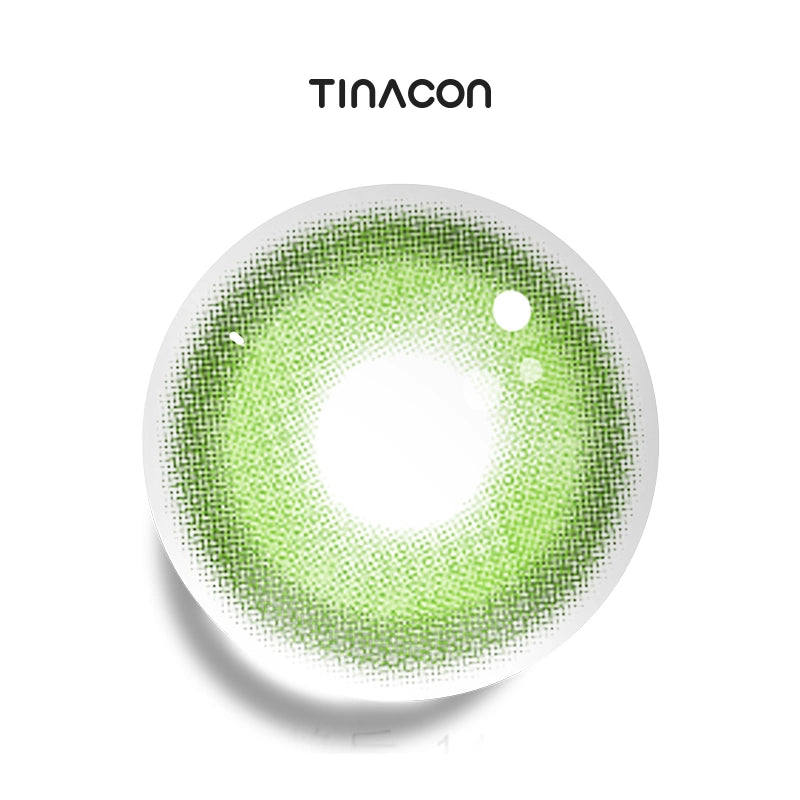 Wilderness Green colored contact lenses featuring a fresh green tint for cosplay.