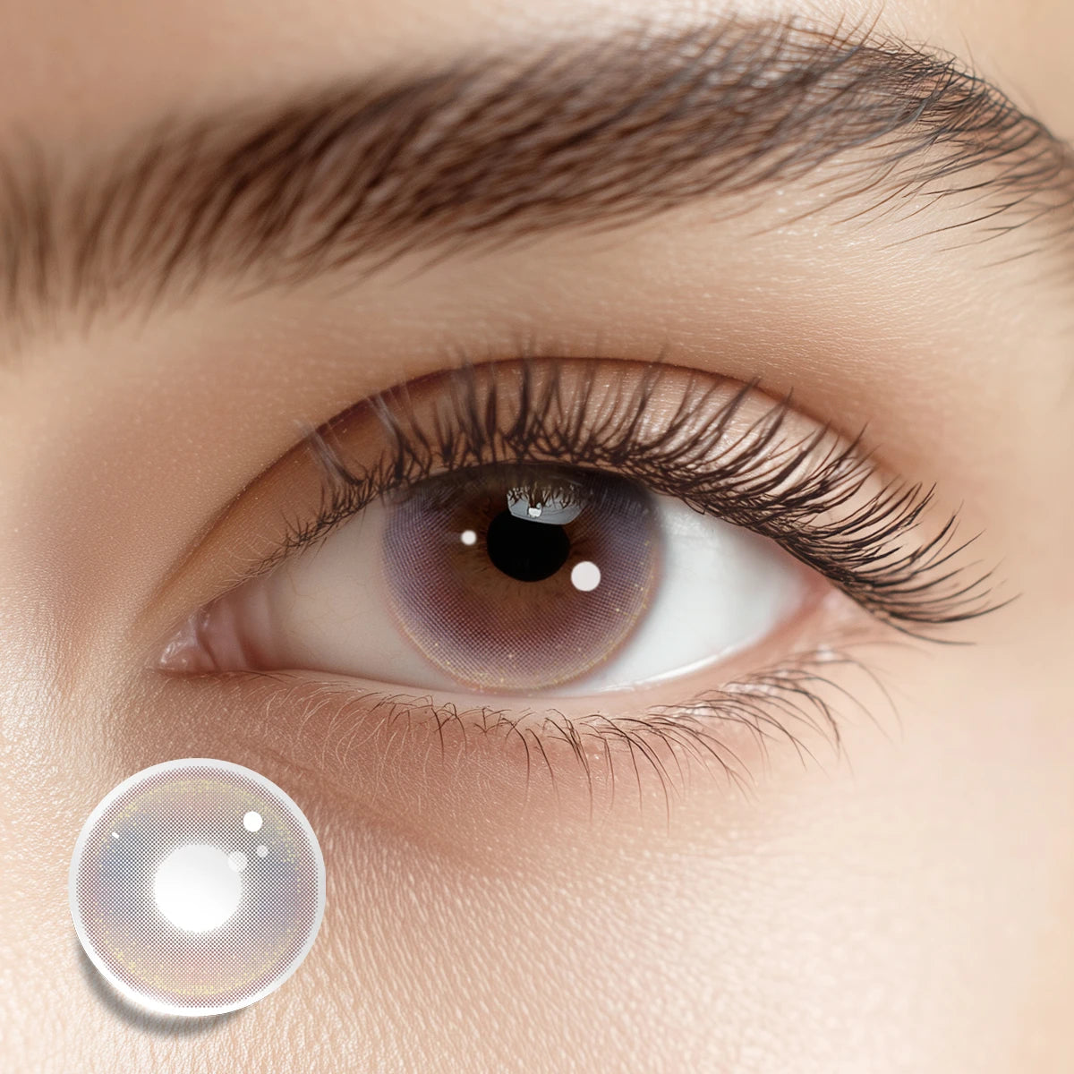 Creating a soft, alluring ambience with Sweet Treat Pink colored contacts for a romantic and dreamy gaze.