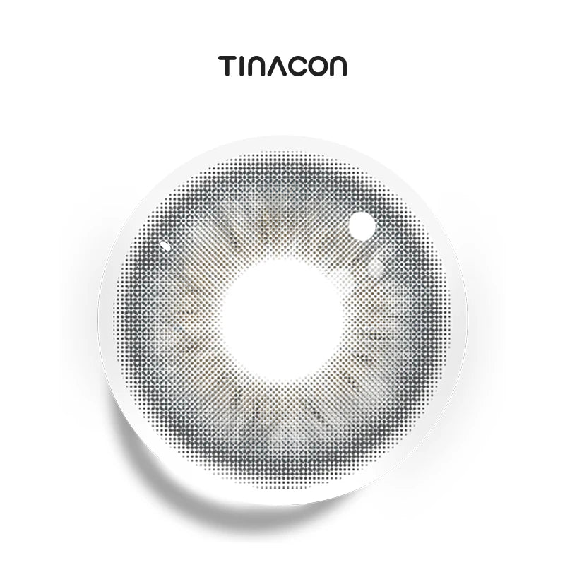 Boss Lady Gray colored contact lenses exhibiting a structured gray gradient, crafted to bring a powerful depth to the iris.