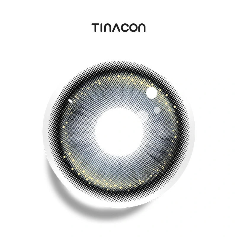 Happy Blue colored contact lenses exhibiting a delicate, watery azure gradient crafted to provide a subtle and airy brightening effect.