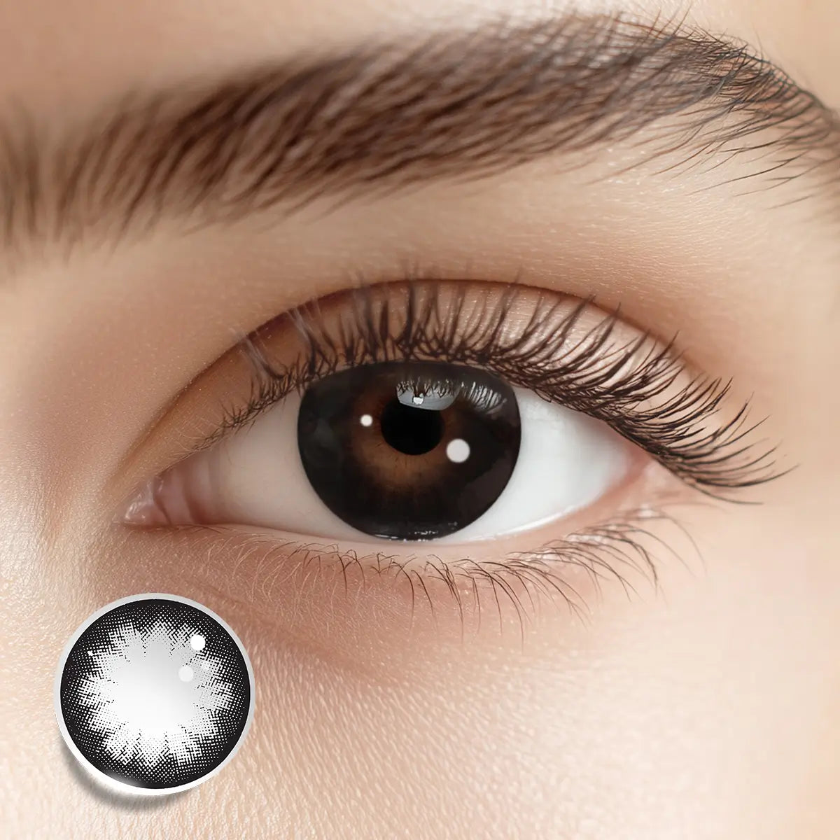 Defining a sense of black purity with Centerpiece Black colored contacts for a gaze that is both profound and strikingly clear.