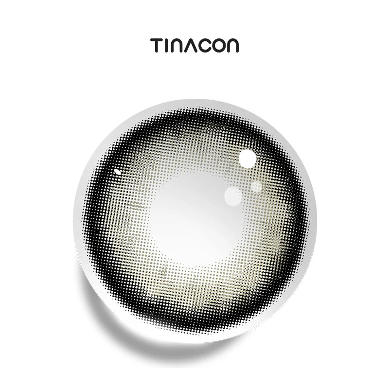 Latte Black colored contact lenses featuring a sheer, soft-black tint for a natural, glassy glow.