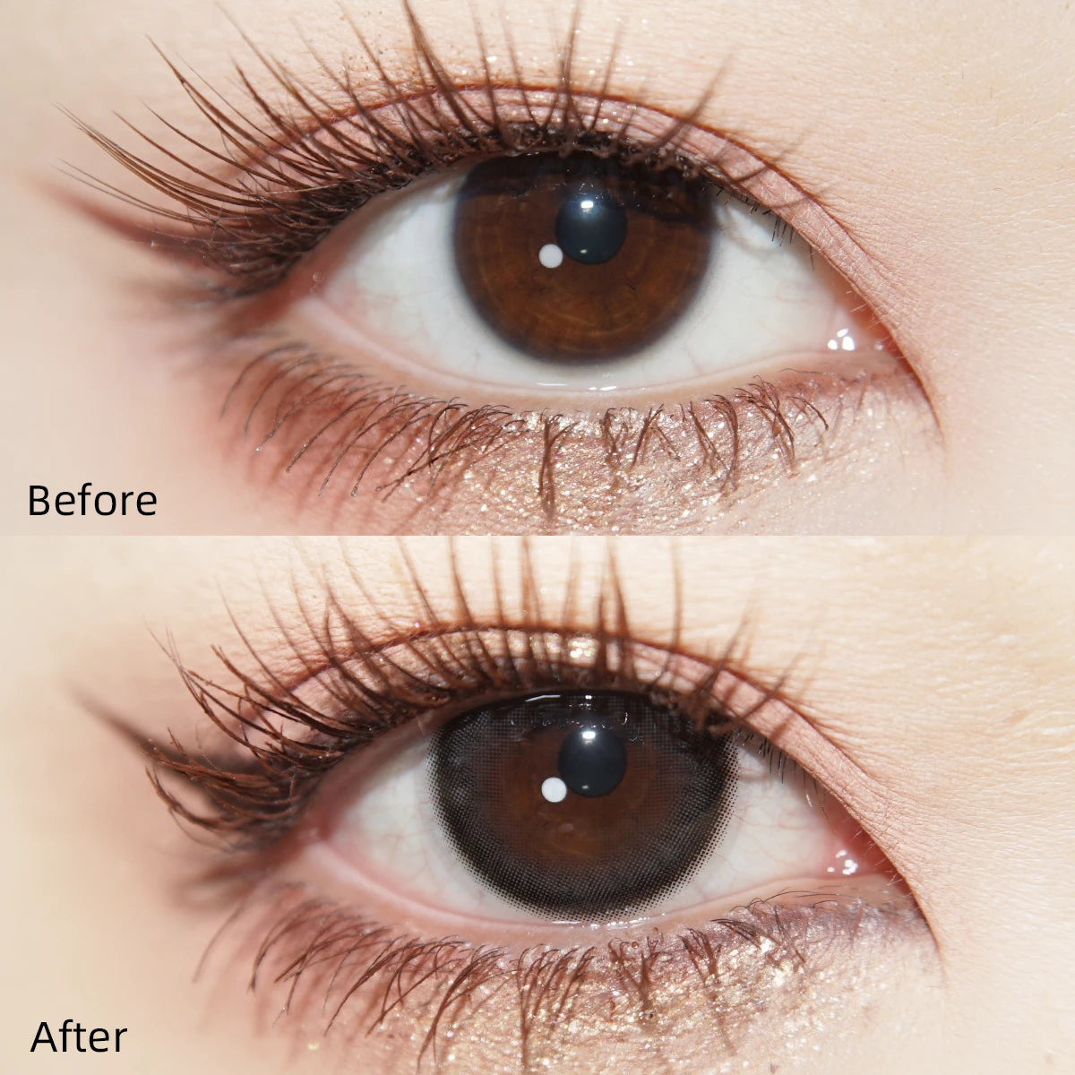 Tinacon  Sheer Charcoal Contacts — Wet Look Black (2pk)
