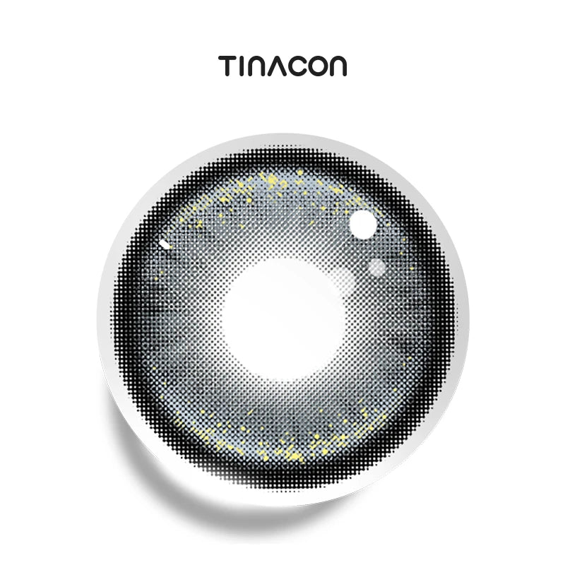 Lost Toy Gray colored contact lenses featuring a high-contrast black limbal ring and a gray center.