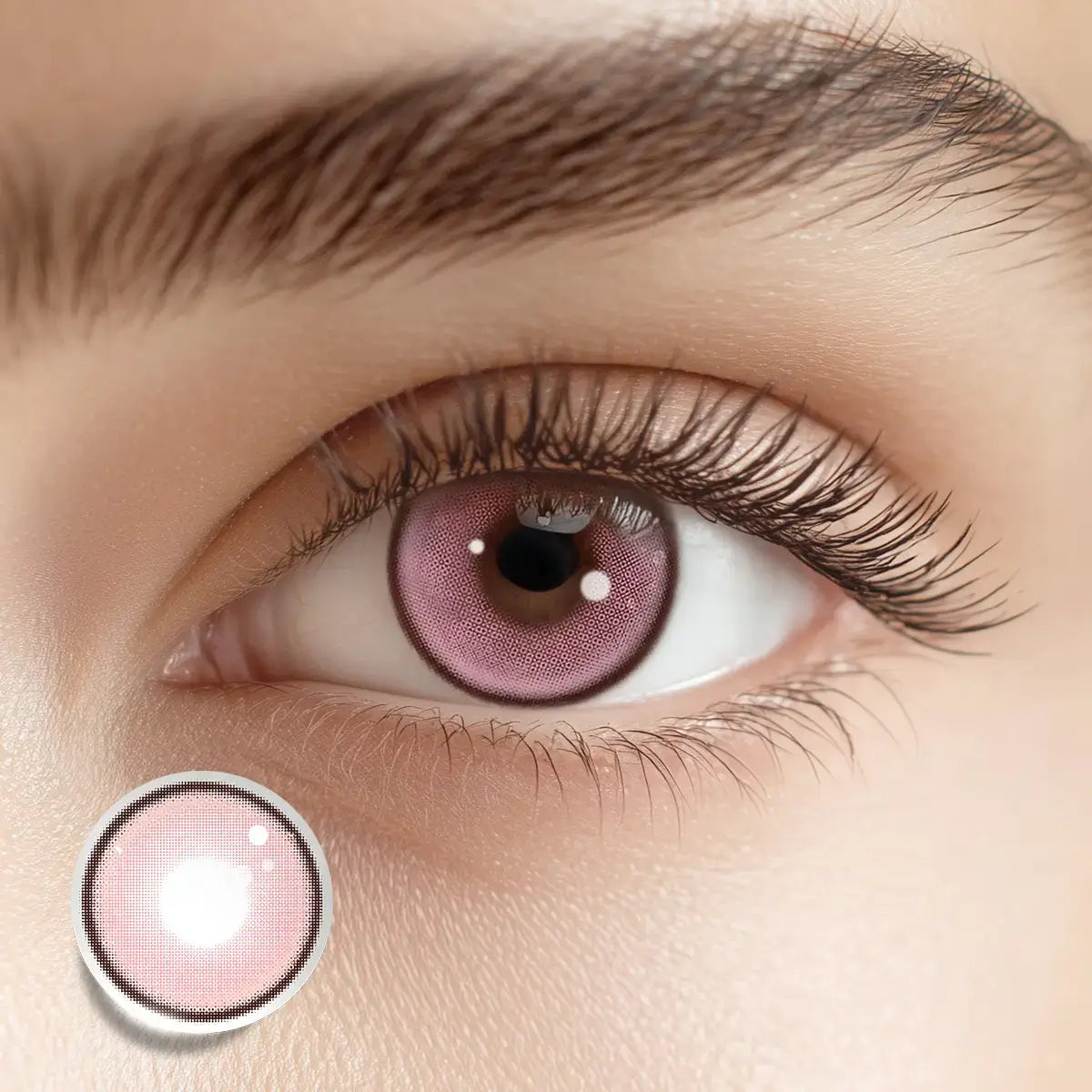 Achieving a vivid anime look with Cherry Blossom Pink colored contacts for a bright, floral gaze.
