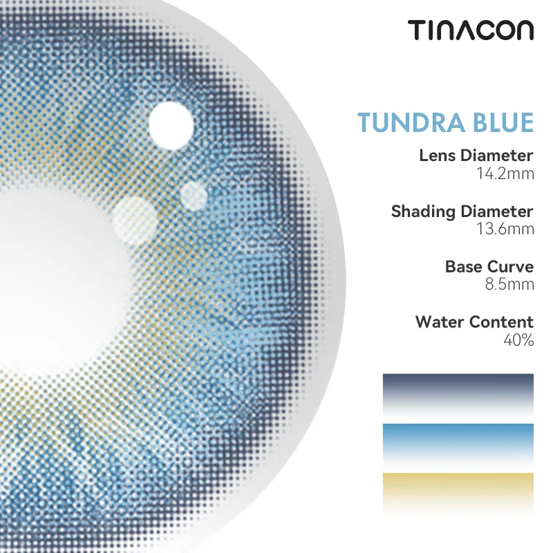Technical specifications detail the high-transparency pigment layering designed to achieve this luminous, frost-bitten blue effect with maximum clarity.