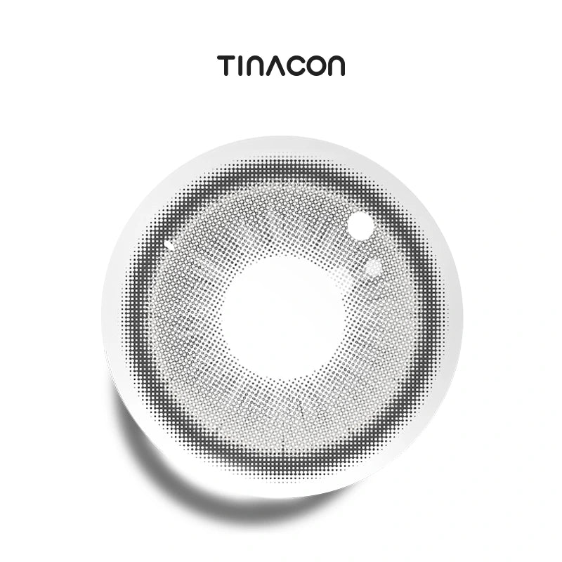 Vanilla Gray colored contact lenses exhibiting a sheer gradient designed to provide a luminous and modern brightening effect.