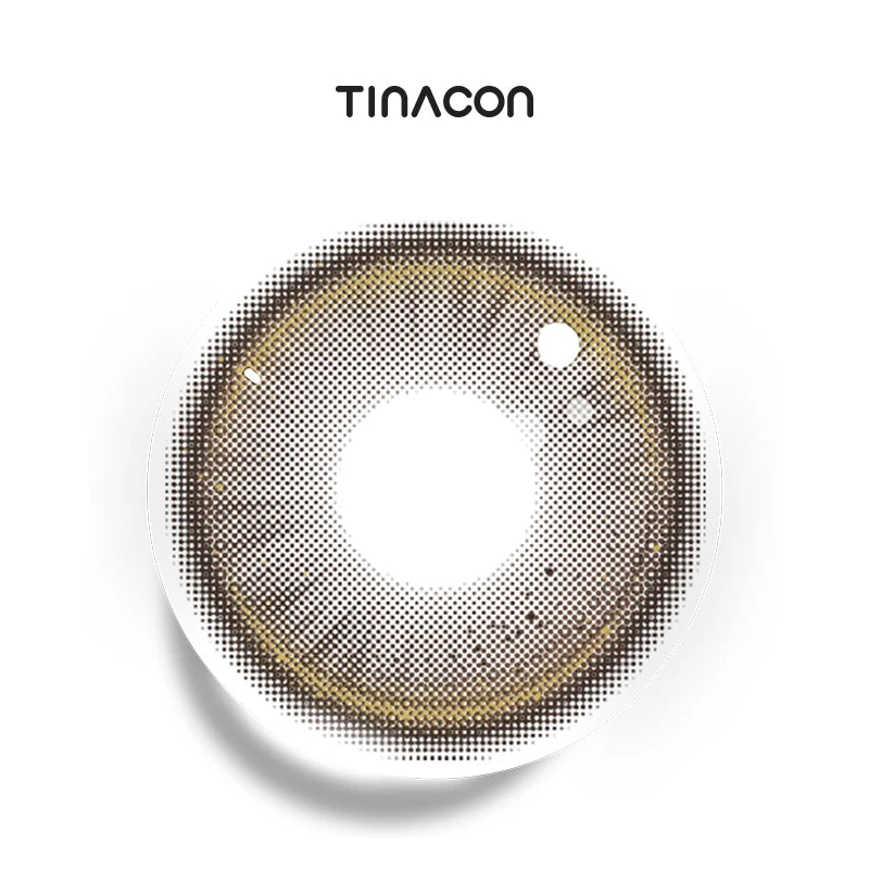 Polite Brown colored contact lenses featuring a muted pigment for an elegant finish.