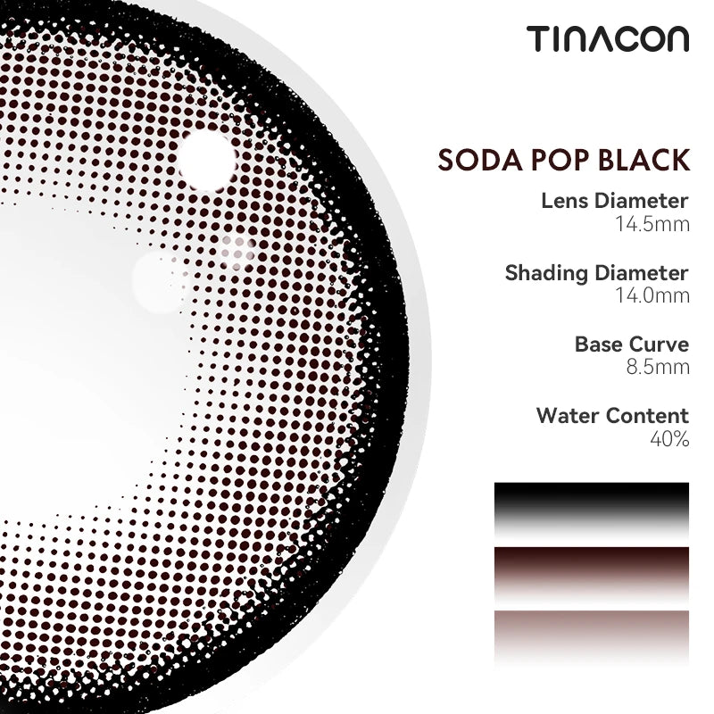 Technical specifications detail the precision-engineered outer border designed to enhance contrast and create a more rounded iris shape.