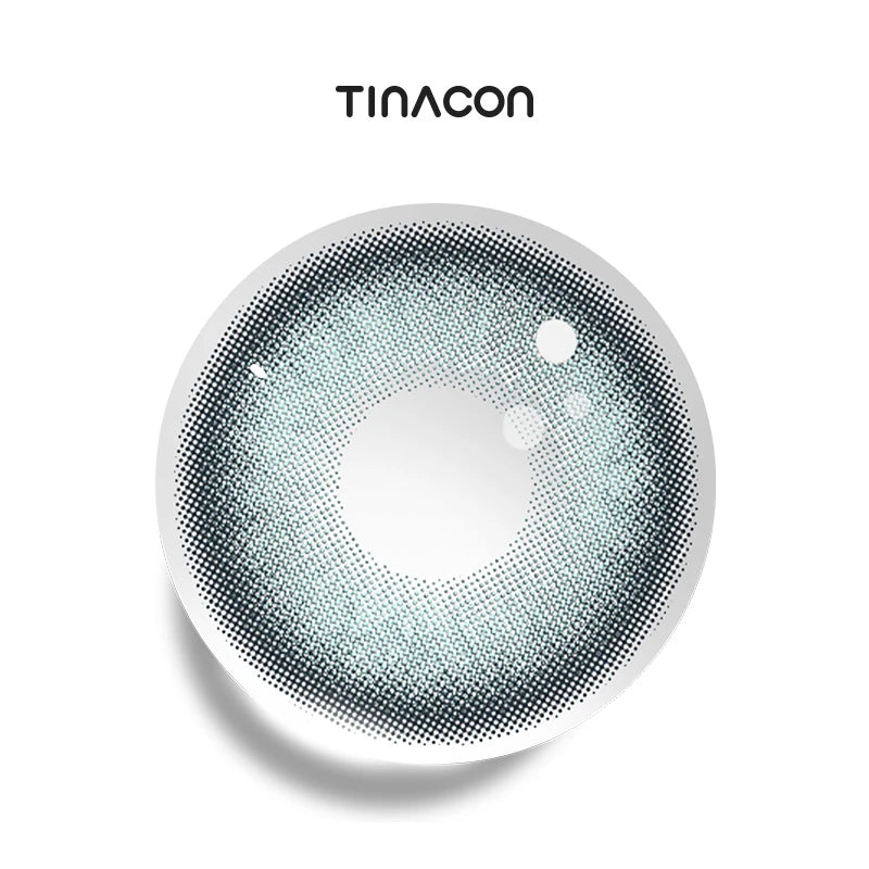 Misty Woods Green colored contact lenses featuring a subtle gray limbal ring and premium green pigments.