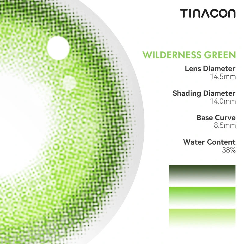 Discover the technical diameter and curve that support the high-opacity pigment of these colored contacts.