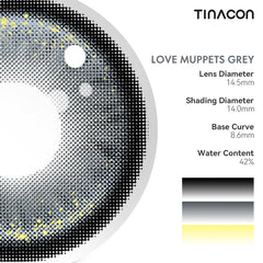 TINACON Love Muppets Grey 14.5| 1 Month, 2 pcs
