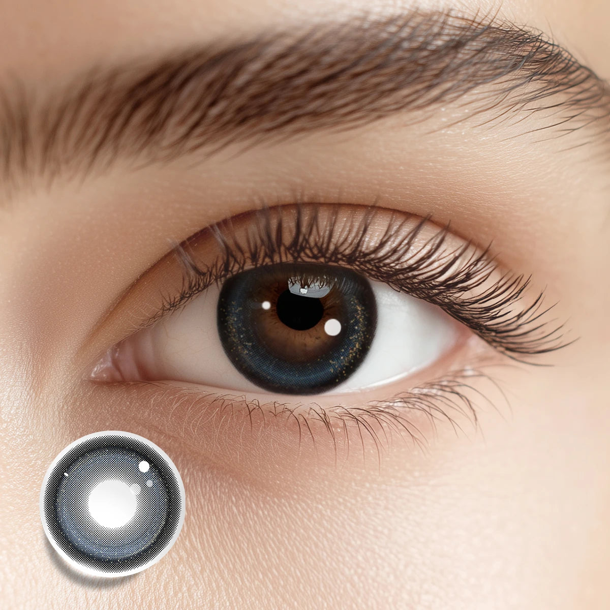 Achieving a profoundly deep gaze with Sob Story Black colored contacts for an intense, soulful look.